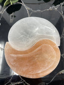Selenite Yin Yang Two piece charging bowl Pair FB2578 ☯