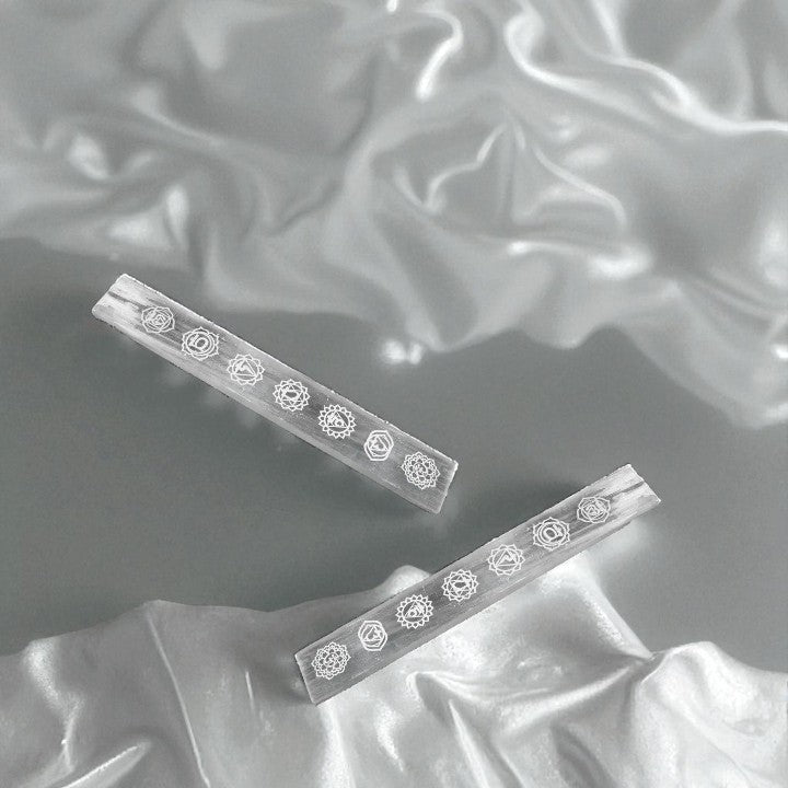 Selenite Chakra Stick Base / Incense Holder for crystals and display FB1495 💛💙💜🧡