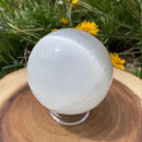 Selenite Sphere from Morocco, beautiful and crisp energy FB1973 🌼🌵🌼