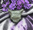 Green Serpentine Third Eye Cat Carving Figurine / Animal Totem FB1204 🌵