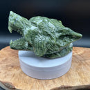 Green Serpentine Extra Large Wolf Carving Figurine / Animal Spirit Totem FB1204 🌵🐺🌵