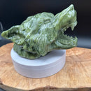 Green Serpentine Extra Large Wolf Carving Figurine / Animal Spirit Totem FB1204 🌵🐺🌵