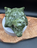 Green Serpentine Extra Large Wolf Carving Figurine / Animal Spirit Totem FB1204 🌵🐺🌵