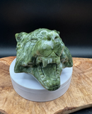 Green Serpentine Extra Large Wolf Carving Figurine / Animal Spirit Totem FB1204 🌵🐺🌵
