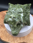 Green Serpentine Extra Large Wolf Carving Figurine / Animal Spirit Totem FB1204 🌵🐺🌵