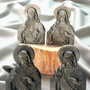 Silver Sheen Obsidian with Jesus Carving / Figurine FB2038 🔔