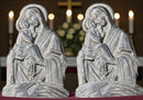 Silver Sheen Obsidian Mary with Baby Jesus Carving / Figurine FB3072 🔔