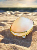 Gold Edged Naturel Shell Compact FB2062 🍃