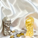 Skull / Skeleton Shape Candle, Silver or Gold Finish FB1406 🌻