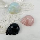Sleeping Cat Kitten Rose Quartz or Opalite Carving Totem / Spirit Animal FB2311 🐈‍⬛
