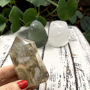 Smoky Quartz with "Hour Glass Tornado" Inclusion Standing Polished Point (Tower) FB1309 🍃