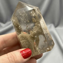 Smoky Quartz with "Tornado" Inclusion Standing Polished Point (Tower) FB2129 🍃