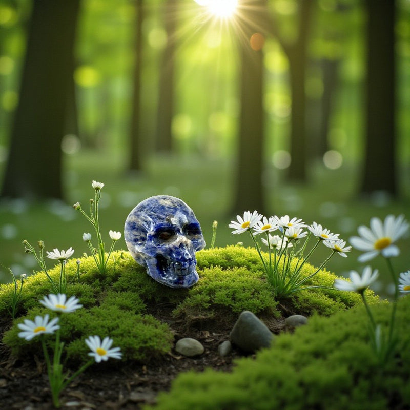 Sodalite Skull, Excellent Quality for communication, truth, throat chakra FB2571 🔮🪶🔮