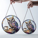 Stained Glass Owls, Assorted Patterns, Sun Catcher / Hanger FB1559 🦉