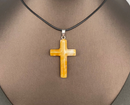 Assorted Gemstone Carved Cross Necklace FB1383 🦜