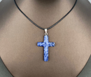 Assorted Gemstone Carved Cross Necklace FB1383 🦜