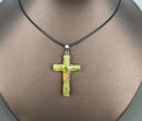 Assorted Gemstone Carved Cross Necklace FB1383 🦜