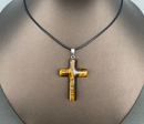 Assorted Gemstone Carved Cross Necklace FB1383 🦜