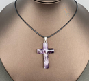 Assorted Gemstone Carved Cross Necklace FB1383 🦜