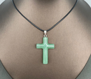 Assorted Gemstone Carved Cross Necklace FB1383 🦜