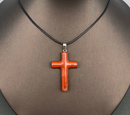 Assorted Gemstone Carved Cross Necklace FB1383 🦜