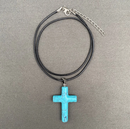 Assorted Gemstone Carved Cross Necklace FB1383 🦜