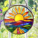 Stained Glass Sunrise Colorful Sun Catcher / Hanger FB1927