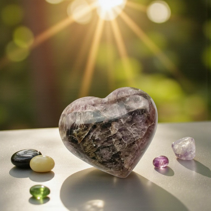 Large 2 lb Super 7 Carved Heart from Brazil, One only FB3154 💜