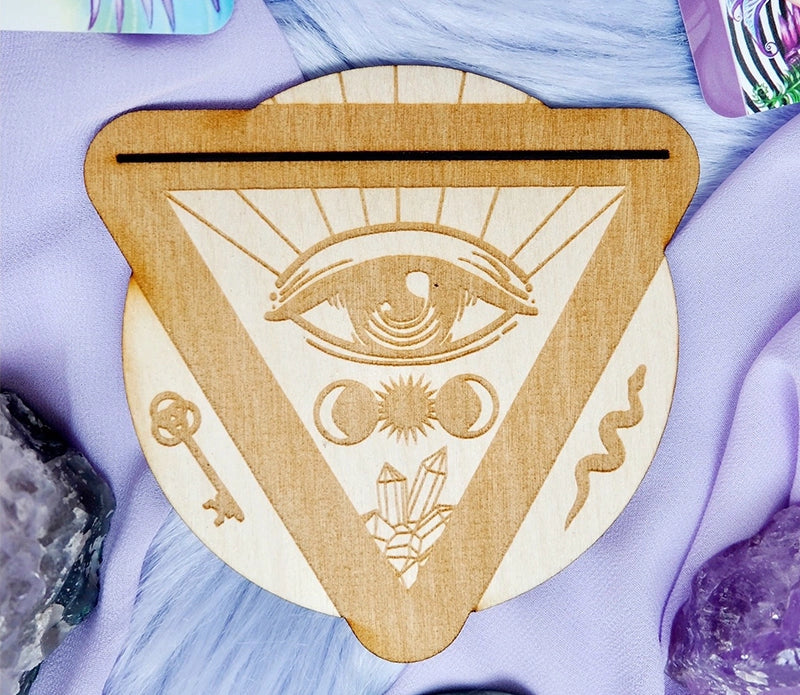 Third Eye Wood Tarot / Oracle Card Holder FB1378