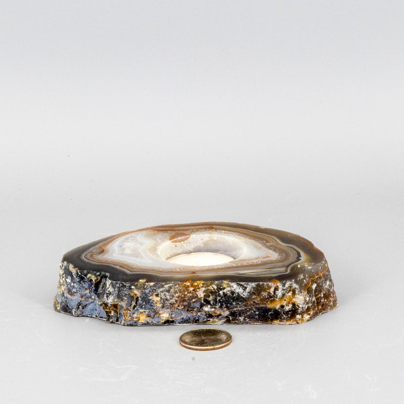 Thick Agate Slice Tea Light Candle Holders 🪔 CD-10361