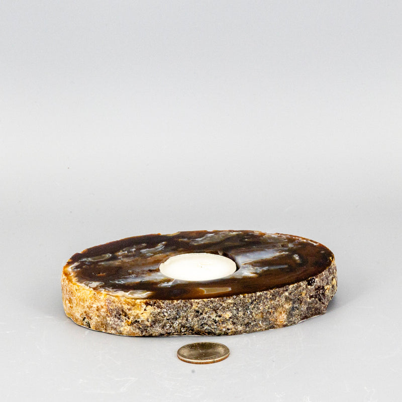 Thick Agate Slice Tea Light Candle Holders 🪔 CD-10361