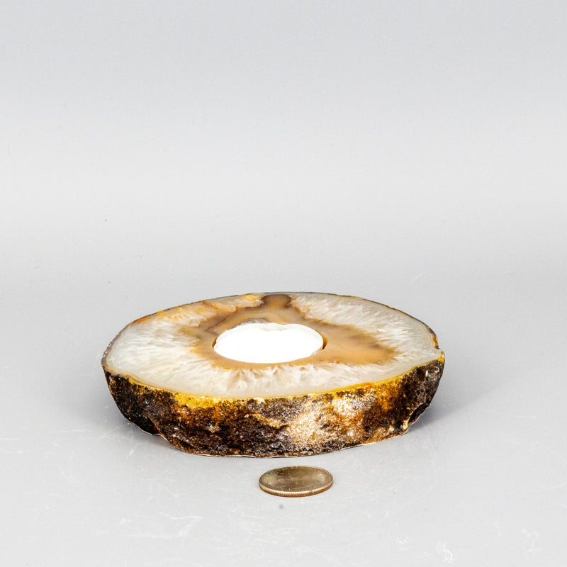 Thick Agate Slice Tea Light Candle Holders 🪔 CD-10361