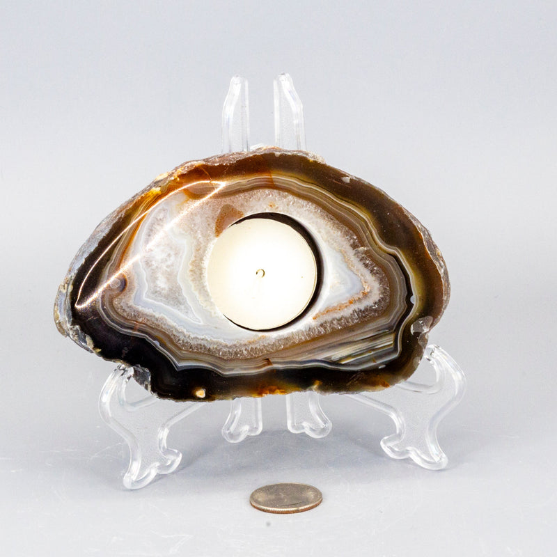 Thick Agate Slice Tea Light Candle Holders 🪔 CD-10361
