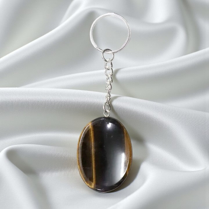 Tiger Eye Worry Stone Key Chain FB1817 🪶🍇🪶