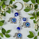 Evil Eye Talisman Key Ring, Triple Elephant FB2044 🌛🐘🌜