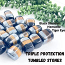 Triple Protection Tumbled Stones, Obsidian, Tiger Eye, Hematite 🎩
