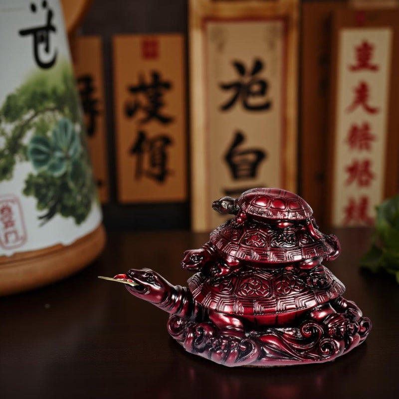 Triple Tortoise Feng Shui Protection Figurine FB1941 🌵