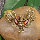 Sparkly Red and Clear Rhinestone Owl Figurine Brooch FB2230 🌸💜🌸