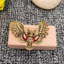 Sparkly Red and Clear Rhinestone Owl Figurine Brooch FB2230 🌸💜🌸