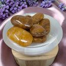Yellow Hematoid Quartz Palm Stones FB1265 💙🦋💙