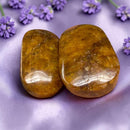 Yellow Hematoid Quartz Palm Stones FB1265 💙🦋💙