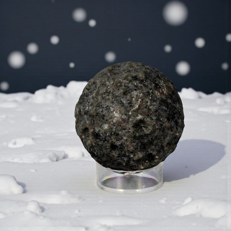 Yooperlite Cratered Moon Sphere UV Reactive 50MM 💛🪷💛 CD-10344