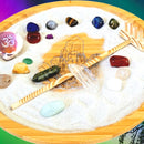 Zen Garden, Wood Tray, Assorted Etched Symbols & Stones FB1889 🌸🐚🌸