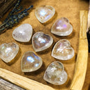 Crystal Quartz Titanium Coated Heart Shaped Stone