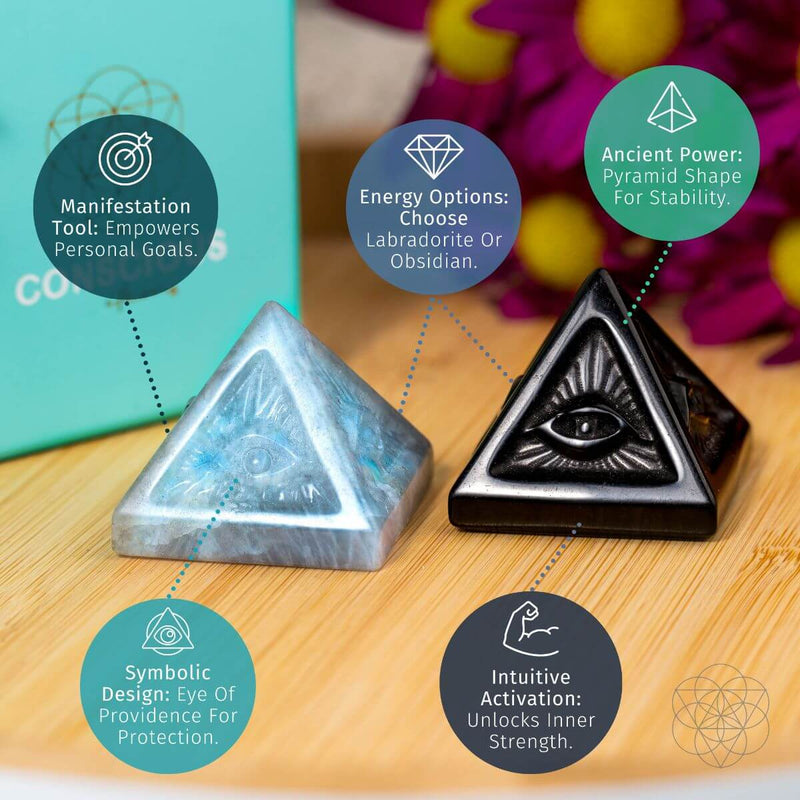 Pyramid of Ancient Wisdom - All Seeing Eye C1515A 🌸