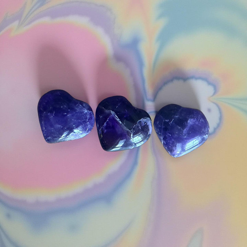 Amethyst Puffy Small Hearts, Deep Purple FB2271 💜