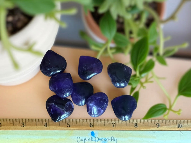Amethyst Puffy Small Hearts, Deep Purple FB2271 💜
