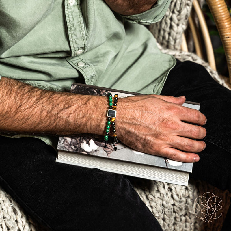 Apollo’s Shield - Bracelet of Power, Malachite, Onyx and Tiger Eye 🦉