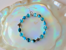 Aquamarine and Apatite Beaded Bracelet with Starfish Charms FB1761 🌟