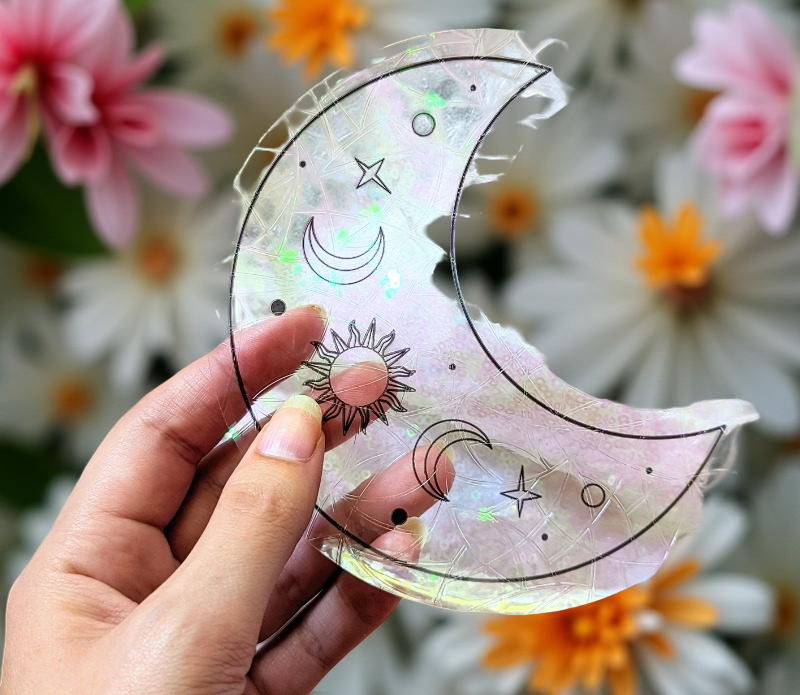Lunar Light Clear Suncatcher Sticker Pack, Set of 5 FB3374